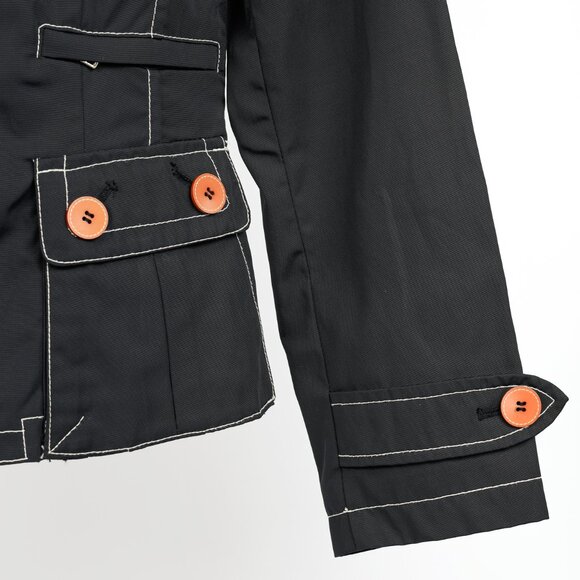 Weekend Max Mara Black Contrast-Stitching Nylon Blazer - Picture 5 of 11